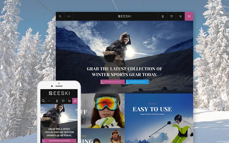 ski gear Shopify theme 